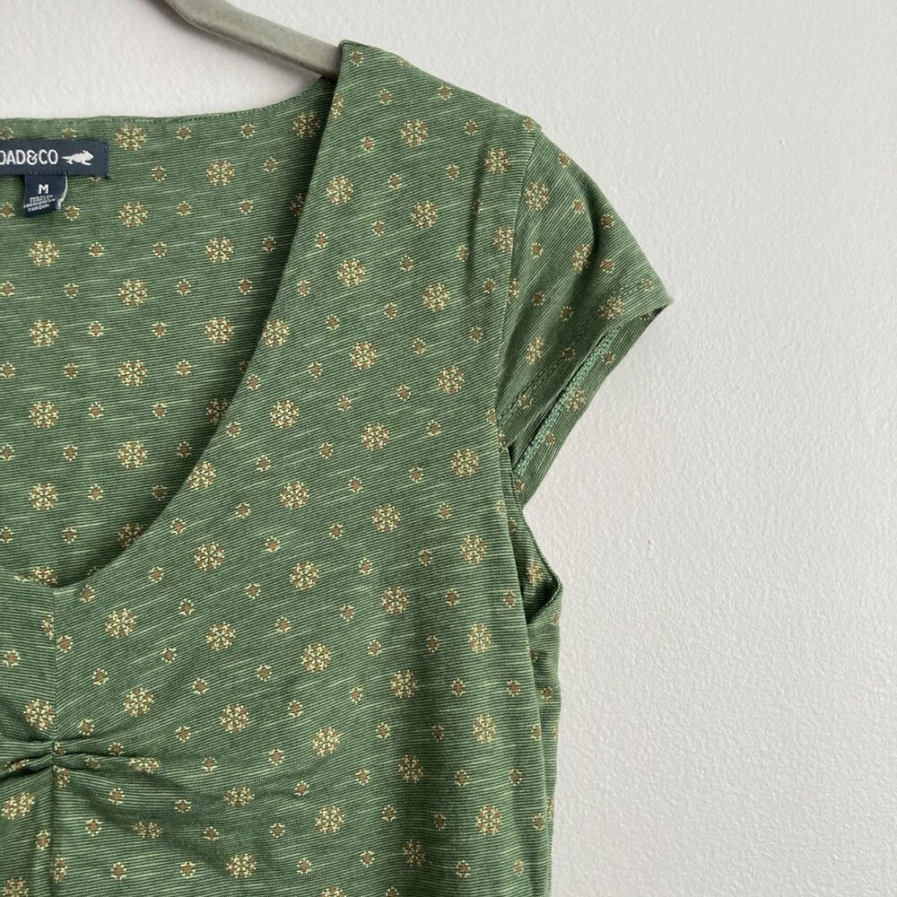Toad & Co Rosemarie Green Cap Sleeve Dress Size Medium Organic Cotton Casual - Picture 4 of 11